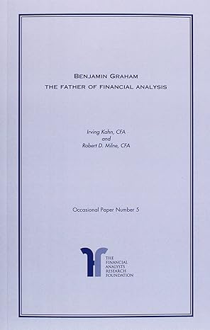 benjamin graham the father of financial analysis 1st edition irving kahn 1934667056, 978-1934667057