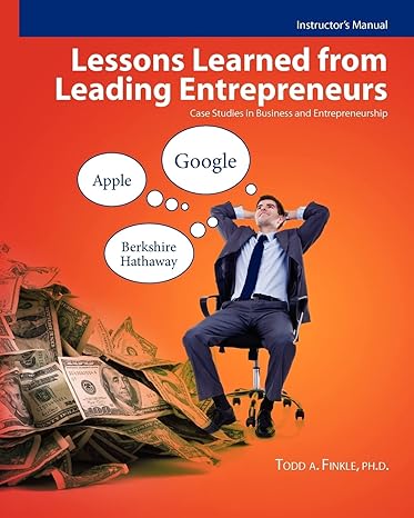 instructors manual lessons learned from leading entrepreneurs case studies in business and entrepreneurship