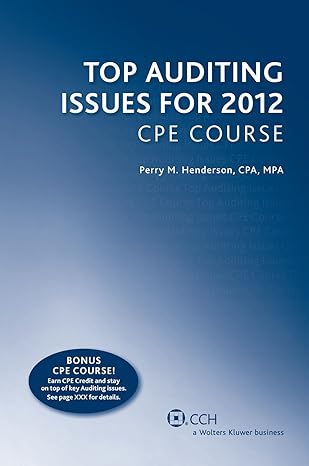 top auditing issues for cpe course 1st edition perry henderson 0808027107, 978-0808027102