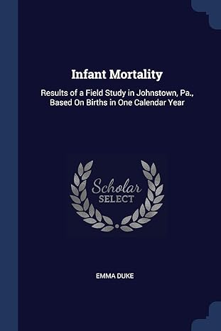 infant mortality results of a field study in johnstown pa based on births in one calendar year 1st edition