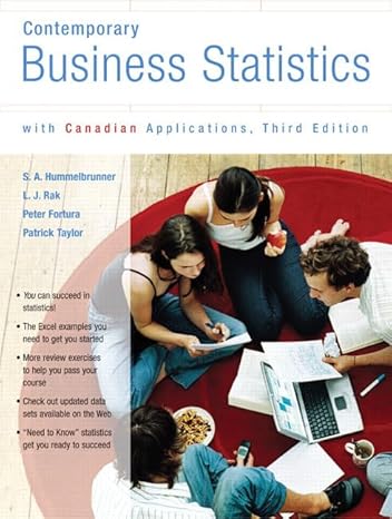 contemporary business statistics with  applications third 3rd edition s a hummelbrunner ,l j rak ,peter