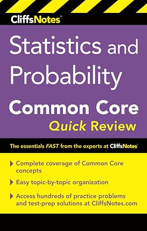 cliffsnotes statistics and probability common core quick review 1st edition malihe alikhani m s 0544734122,