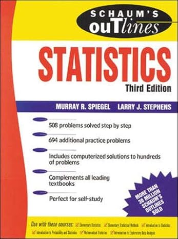 schaums outline of statistics 3rd edition murray r spiegel ,larry j stephens 0070602816, 978-0070602816