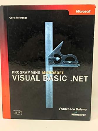programming microsoft visual basic net 1st edition francesco balena 0735613753, 978-0735613751
