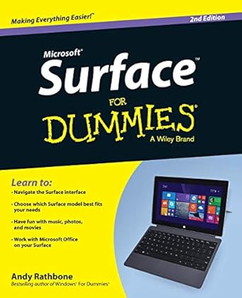 surface for dummies 1st edition andy rathbone 111889863x, 978-1118898635