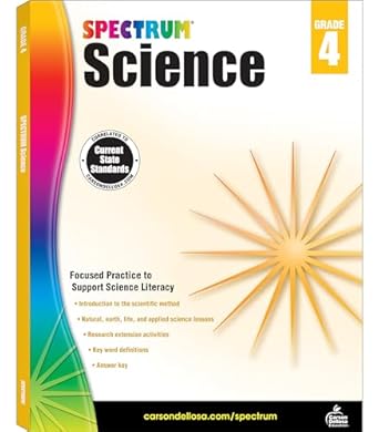 spectrum 4th grade science workbooks ages 9 to 10 4th grade science physical space earth and life science the