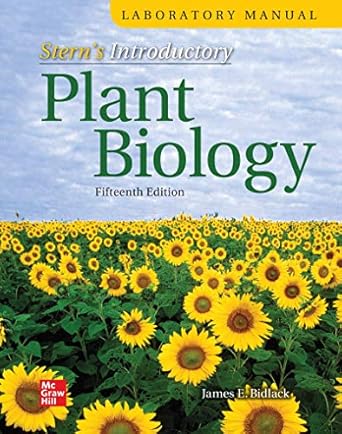 laboratory manual for sterns introductory plant biology 15th edition james bidlack 1260488632, 978-1260488630