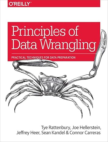 principles of data wrangling practical techniques for data preparation 1st edition tye rattenbury ,joseph