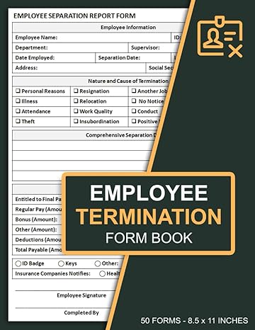 employee termination form book employee separation report sheets 50 forms 1st edition lmshi da publishing