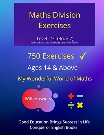 maths division exercises level 1c 50 pages of fun division exercises 1st edition janggikor wigger 3039610872,