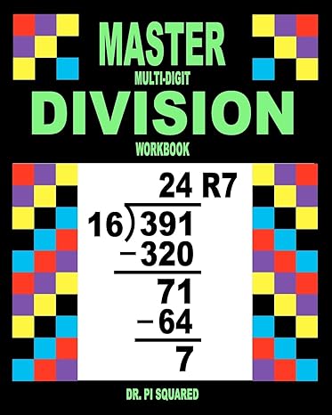 master multi digit division workbook large print edition dr pi squared 1463516576, 978-1463516574