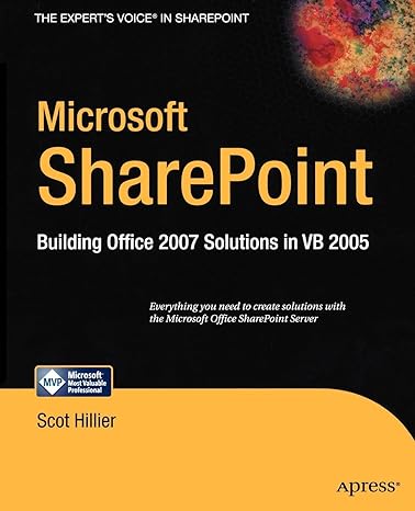 microsoft sharepoint building office 2007 solutions in vb 2005 1st edition scot p hillier 159059813x,