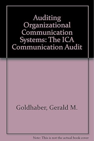 auditing organizational communication systems the ica commmunication audit 1st edition gerald m goldhaber