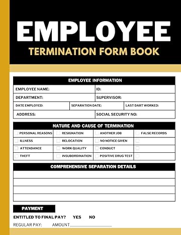 employee termination form book employee separation report sheets dismissal form book 8 5 x 11 inches 110