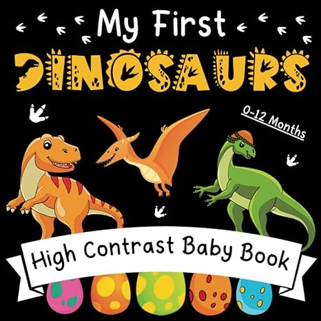 my first dinosaurs high contrast baby book for newborns 0 12 months simple black and white dinosaurs themed