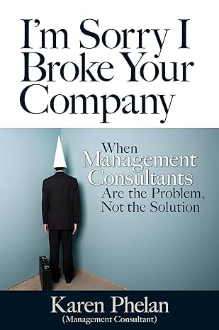 im sorry i broke your company when management consultants are the problem not the solution 1st edition karen