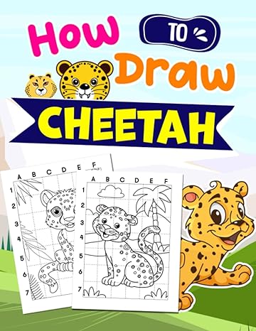 how to draw cheetah acitivities in simple guide book drawing for childs adults or fans gag gifts birthday