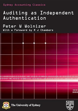 auditing as independent authentication 1st edition peter w wolnizer 1920898344, 978-1920898342