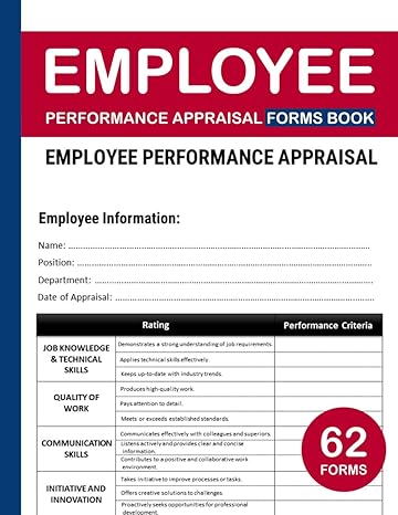 employee performance appraisal forms book 62 forms 8 5 x 11 inches 129 pages 1st edition paul qaidi b0cnzdnj6h
