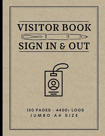 visitor book sign in and out jumbo a4 150 page register for guests and visitors to log visits to offices