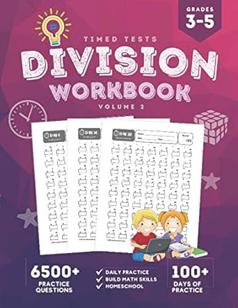 timed tests division workbook division facts math workbook for 3rd 4th 5th grades with over 100 days of timed