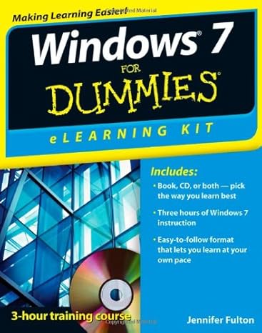 windows 7 elearning kit for dummies 1st edition jennifer fulton b00df872hs