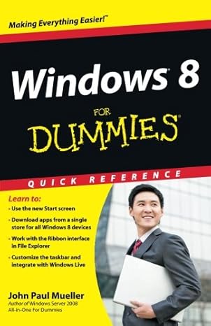 windows 8 for dummies quick reference 1st edition john paul mueller 1118132432, 978-1118132432