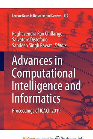 advances in computational intelligence and informatics proceedings of icacii 2019 1st edition raghavendra rao