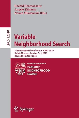 variable neighborhood search 7th international conference icvns 2019 rabat morocco october 3 5 2019 revised