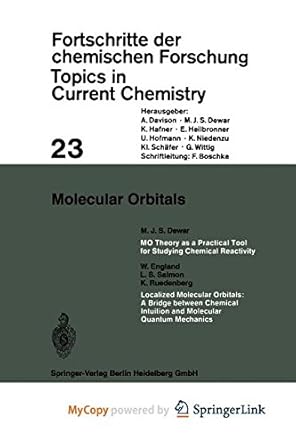 molecular orbitals 1st edition a davison ,m j s dewar ,k hafner 3662180790, 978-3662180792