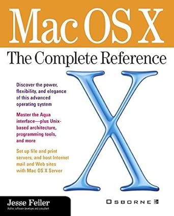 mac os x the complete reference 1st edition jesse feiler 0072126639, 978-0072126631