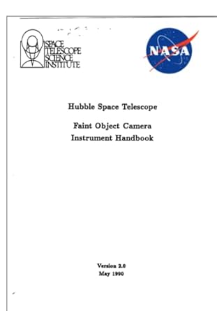 hubble space telescope faint object camera instrument handbook version 2 0 1st edition nasa ,national