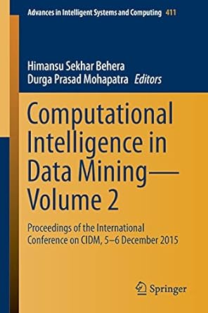 computational intelligence in data mining volume 2 proceedings of the international conference on cidm 5 6