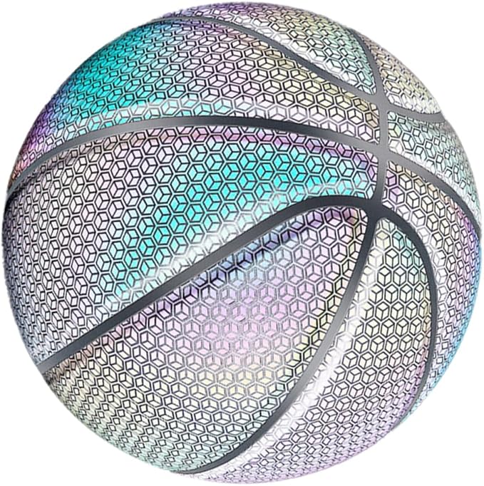 kisangel 1 pc boys basketball glow basketball luminous basketball for adults reflective pu basketball pu