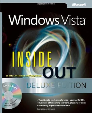 windows vista inside out deluxe edition deluxe edition ed bott ,carl siechert ,craig stinson b002wtca2s