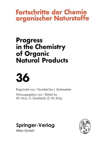 fortschritte der chemie organischer naturstoffe / progress in the chemistry of organic natural products 1st