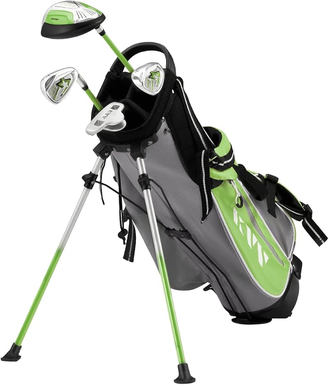 kvv junior golf club set for kids/children right hand includes oversize driver irons putter head cover
