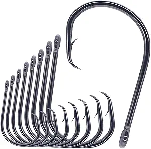 lurelink inline circle hooks saltwater for catfish bass octopus hooks fishing hook freshwater 50 pack 