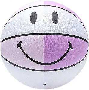 shengy colorful smile basketball non slip wear resistant pu basketball indoor and outdoor training suitable