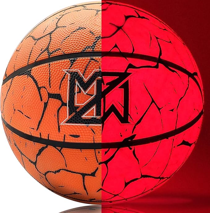 light up basketball night light waterproof glow basketball with two high bright leds perfect glow in the dark