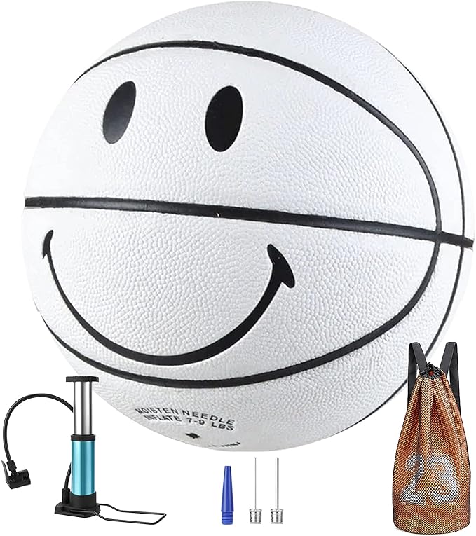 shengy no 7 smiling face basketball sweat absorbing pu leather soft and not hurting hands suitable for