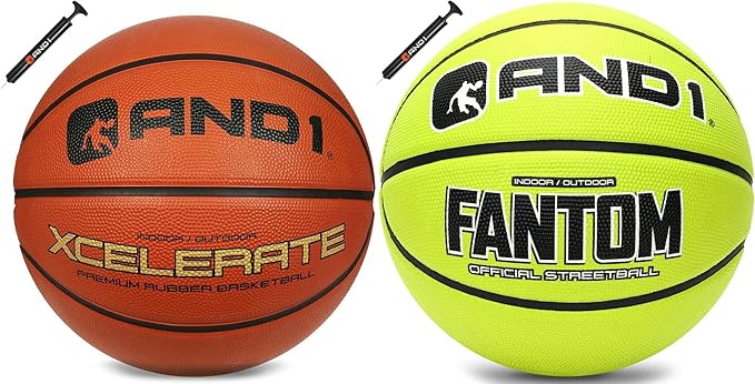 and1 rubber basketball bundle two regulation official size basketballs  ?and1 b0c413ns4x