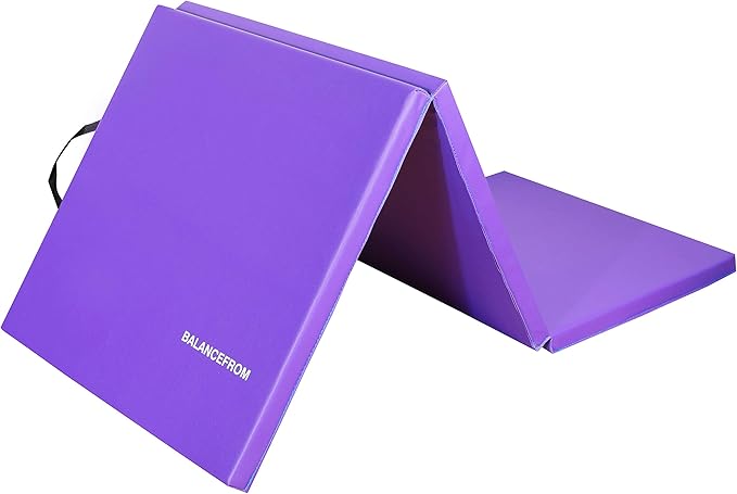 balancefrom 1 5 thick three fold folding exercise mat with carrying handles for mma gymnastics and home gym 