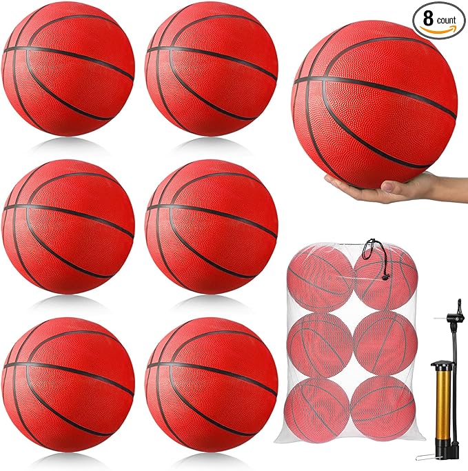leyndo 6 pcs basketballs bulk size 7 rubber basketballs for teens 29 5 basketball outdoor indoor adult youth