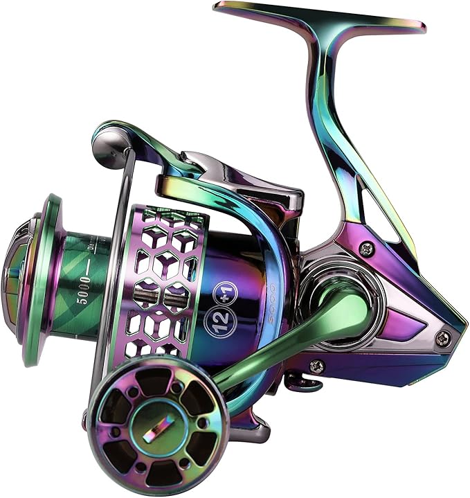 sougayilang fishing reel colorful aluminum frame spinning reels with 12+1 stainless bb oversize aluminum