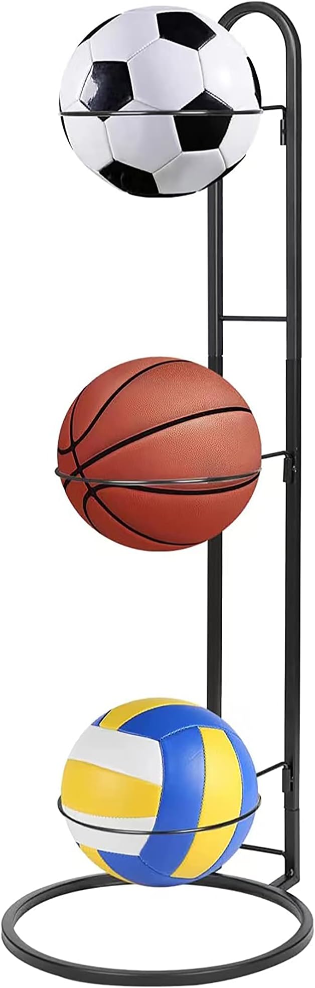 basketball ball storage rack 3 tier cube sports ball holder garage sports organizer indoor removable vertical