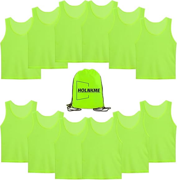 holnkme scrimmage team practice vests sports pinnies soccer training basketball nylon mesh jerseys for child