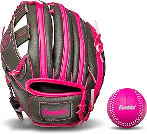 franklin sports kids baseball gloves rtp youth teeball glove + ball set boys + girls teeball mitt set kids +