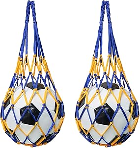 luorng 2pcs football accessories basketball mesh net bag single ball carrier for volleyball soccer basketball