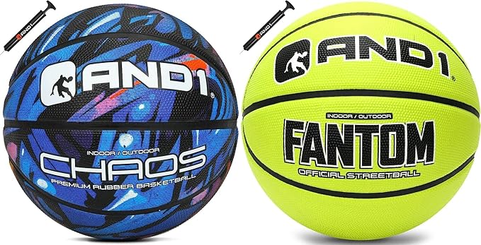 and1 rubber basketball bundle two regulation official size basketballs  ?and1 b0c223kgfx